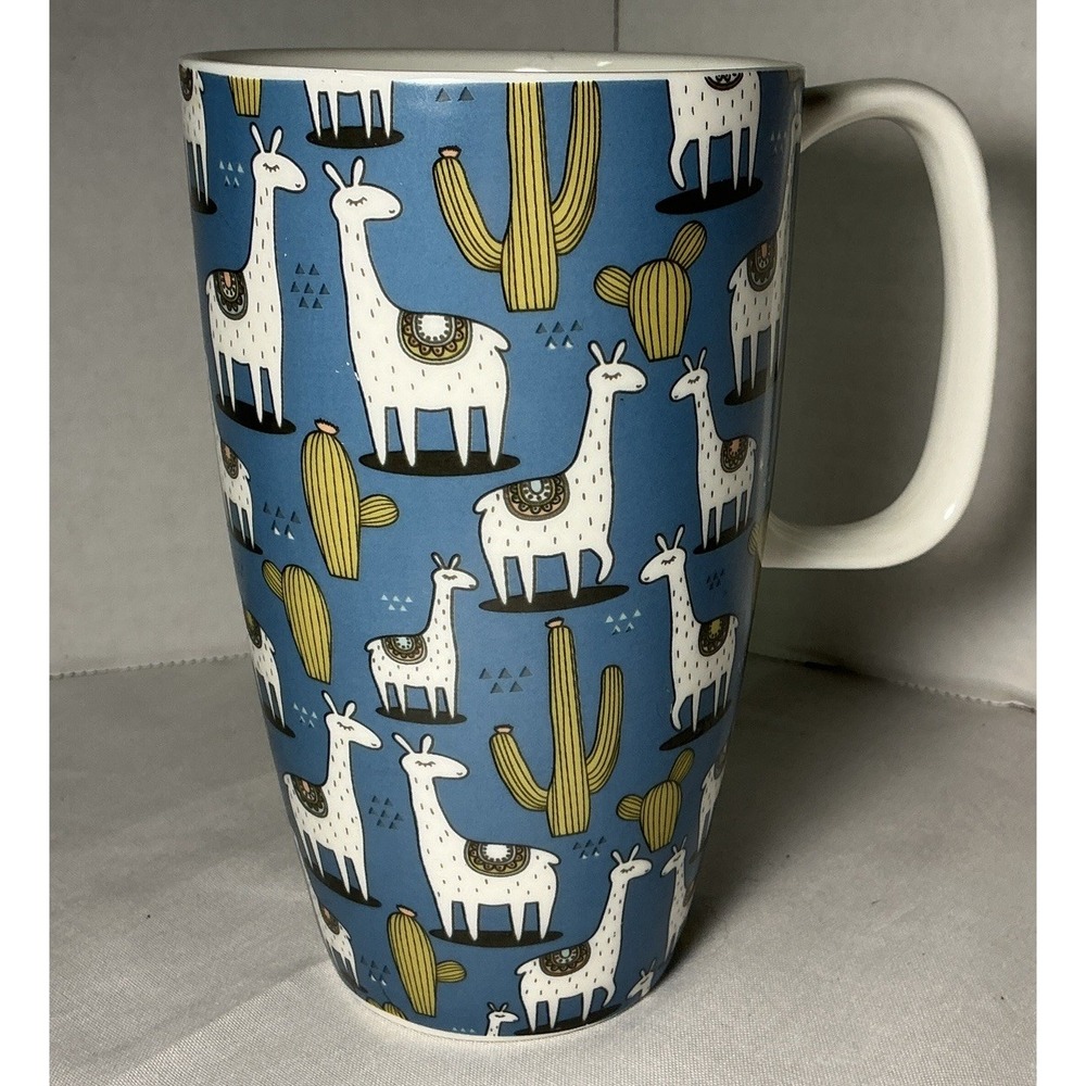 Coco & Lola Tall Cactus And Llama Coffee Mug